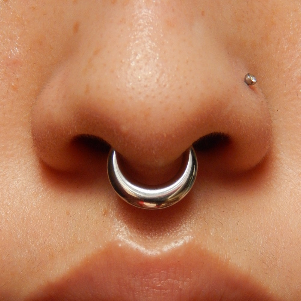 16G/14G Fake Gauged Hinged Segment Chunky Thick Septum Ring