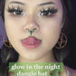 16G Glow in the Night (Only Green) Dangle Bat Hinged Segment Septum Ring