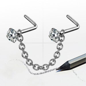 20g nose stud chain