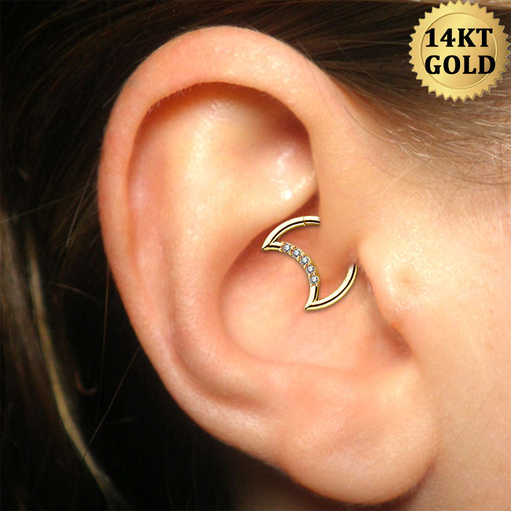 moon gold daith earring