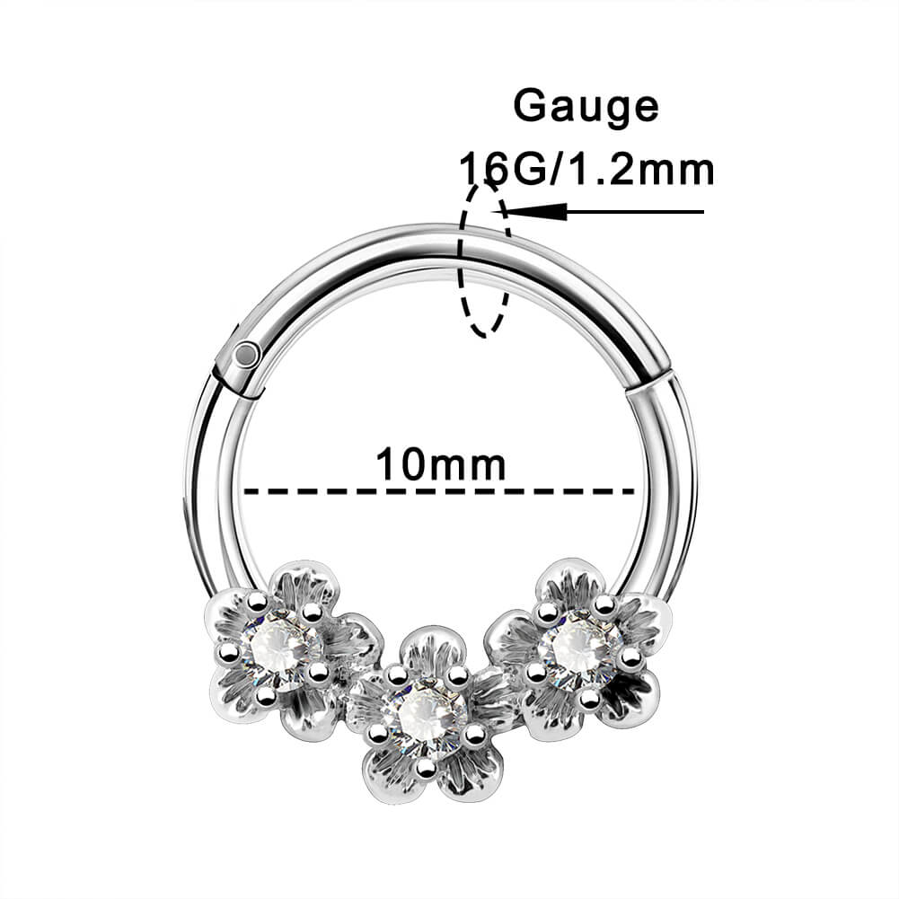 16g 10mm flower septum ring 