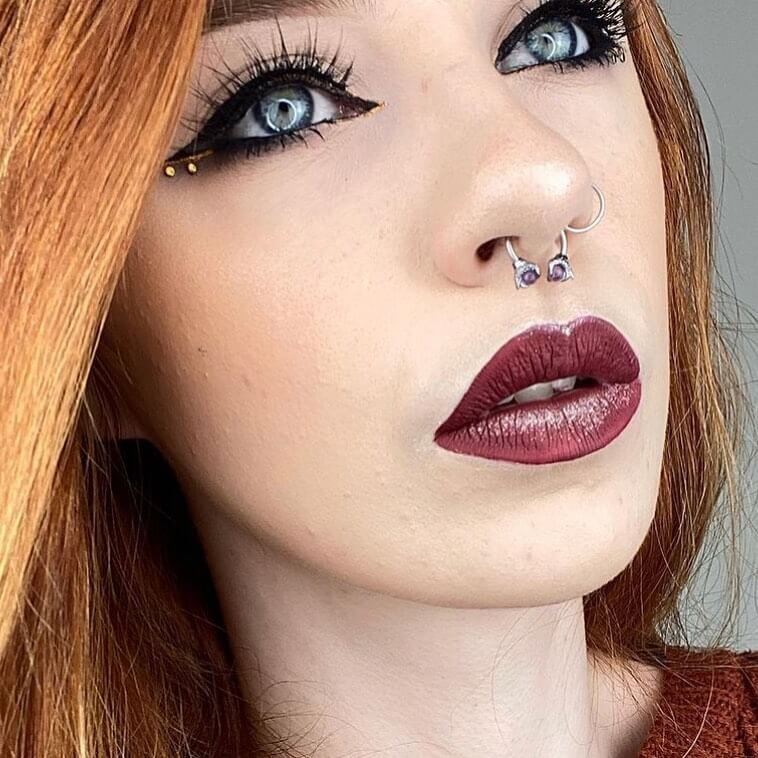 16G 3/8 ''Drachen-Septum-Ring-Edelstein-Rundhantel-Ring