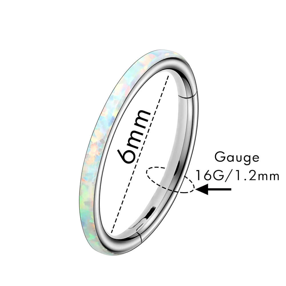 16G Opal con bisagras segmento aro cartílago Helix lóbe pendientes