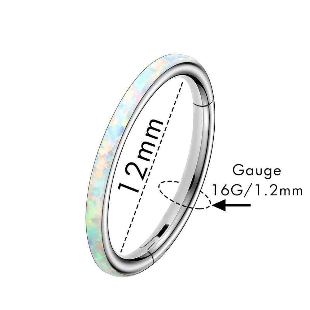 16G Opal con bisagras segmento aro cartílago Helix lóbe pendientes