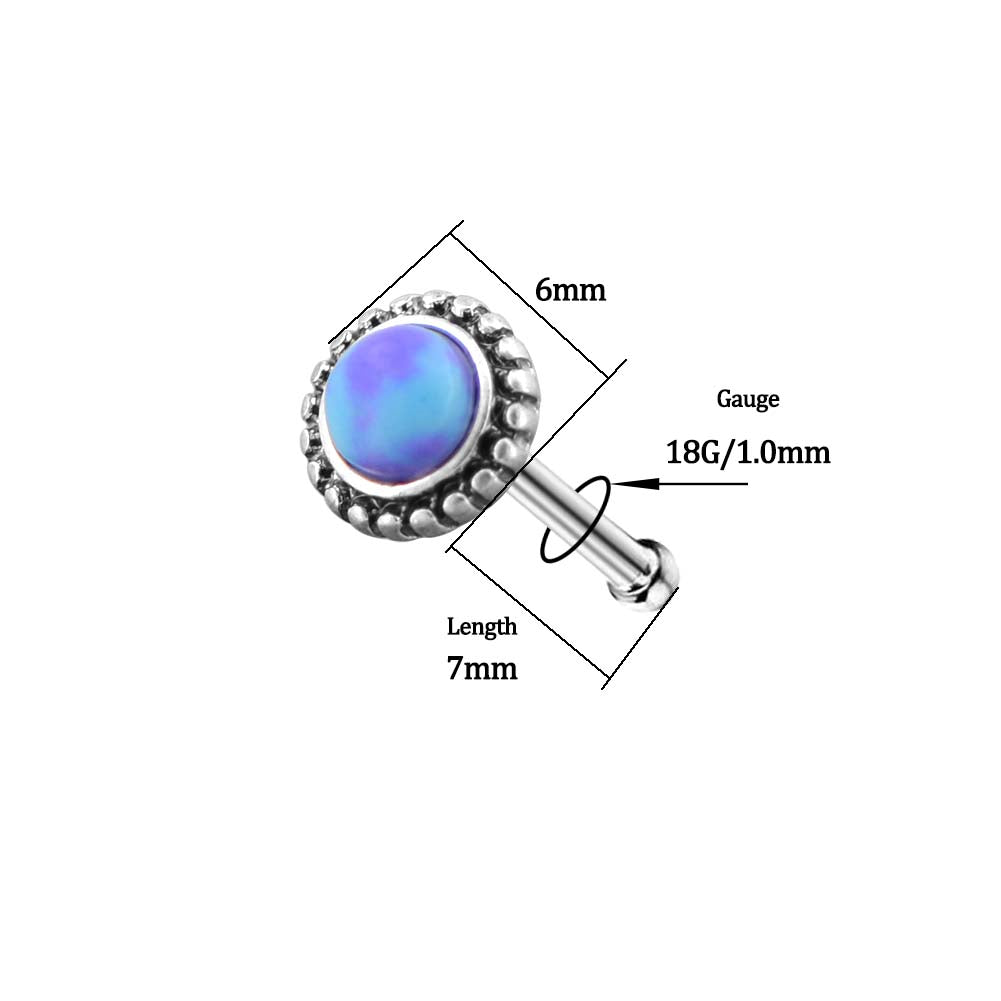 18g pruple nostril barbell stud