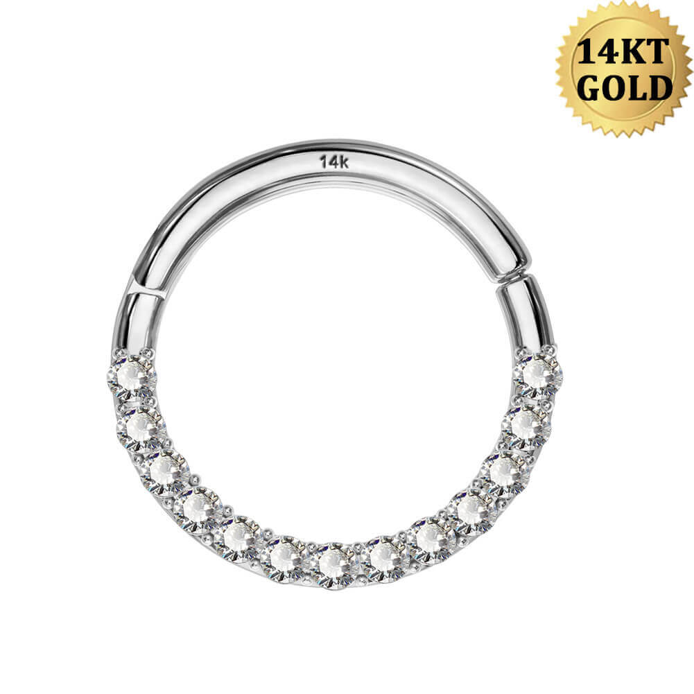 white gold septum ring - OUFER BODY JEWELRY 