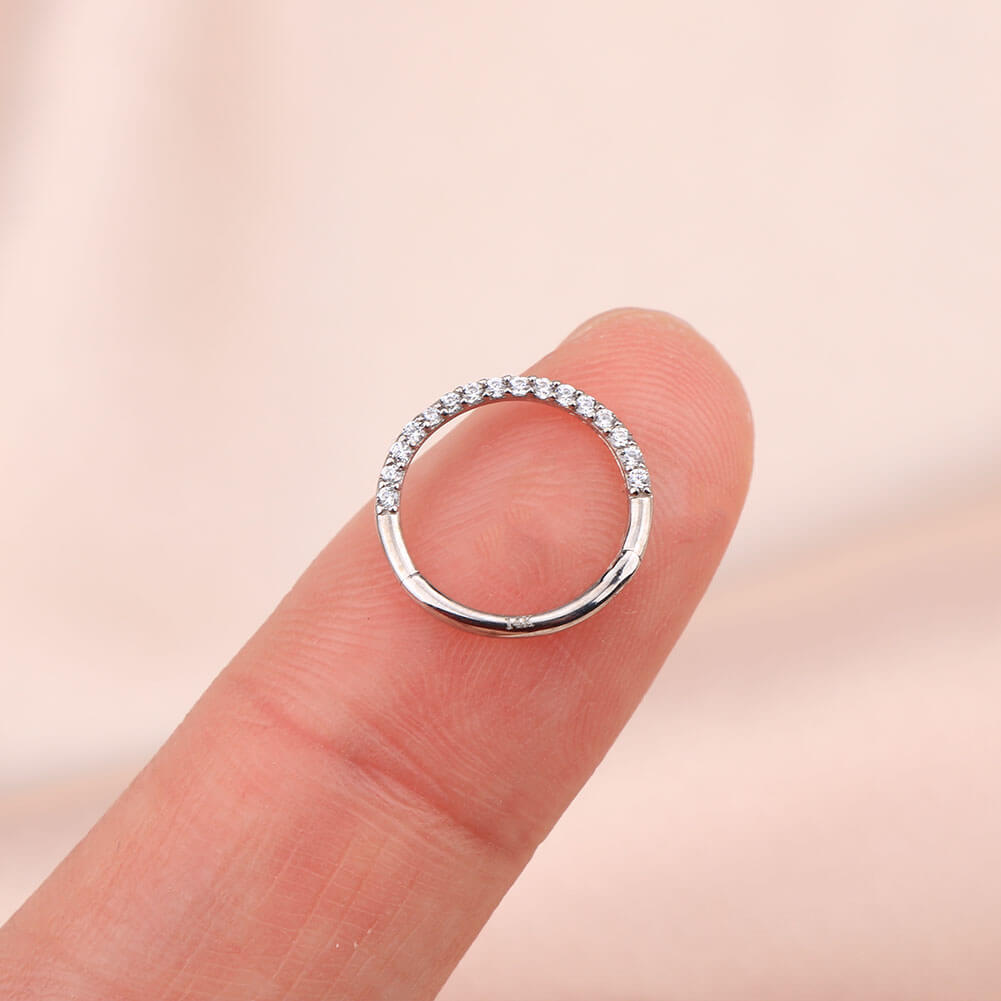 CZ white gold septum clicker