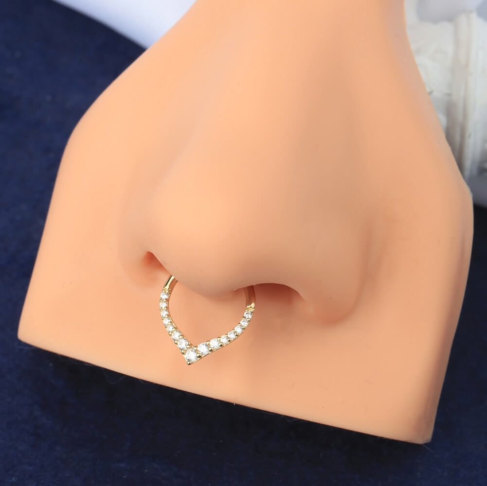 v shaped septum ring - oufer body jewelry