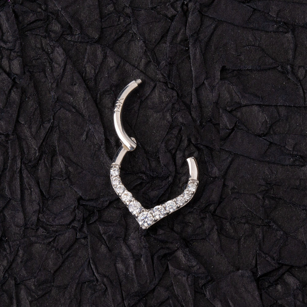 white gold septum ring