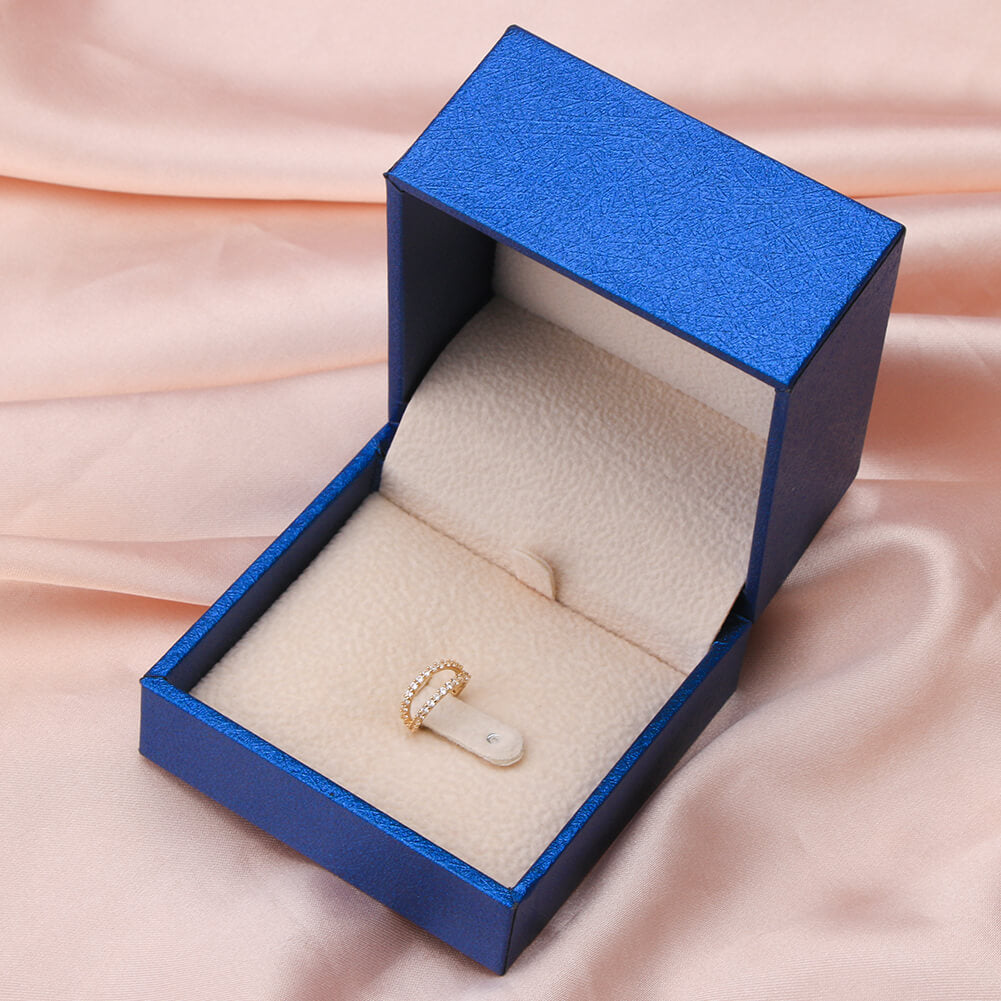 14K Oro Doble Fila CZ 16G Hélice Pendientes Anillo de Septum