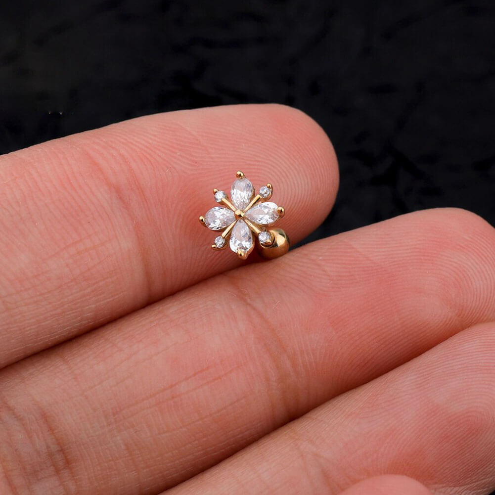 tragus flower earrings