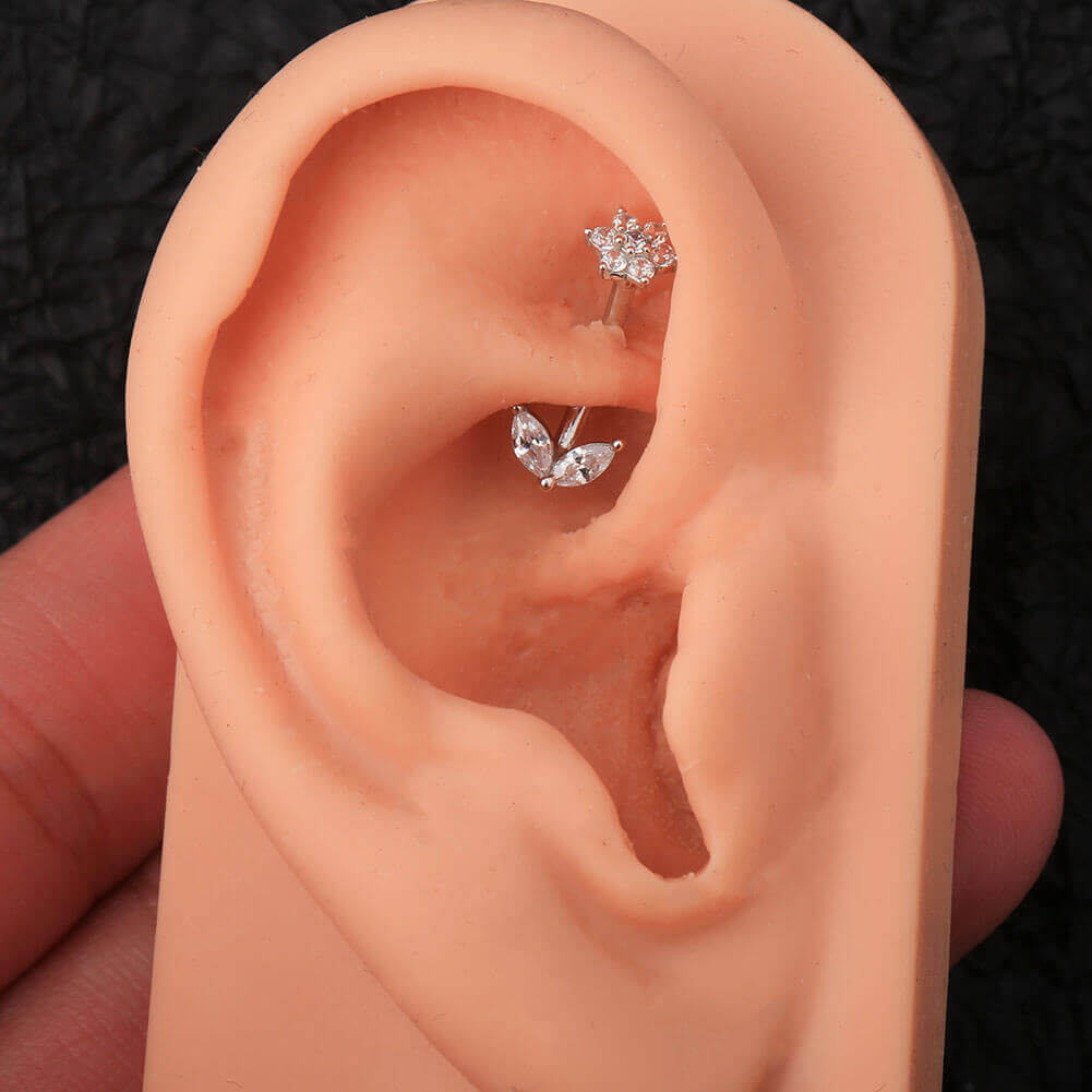 flower rook piercing stud