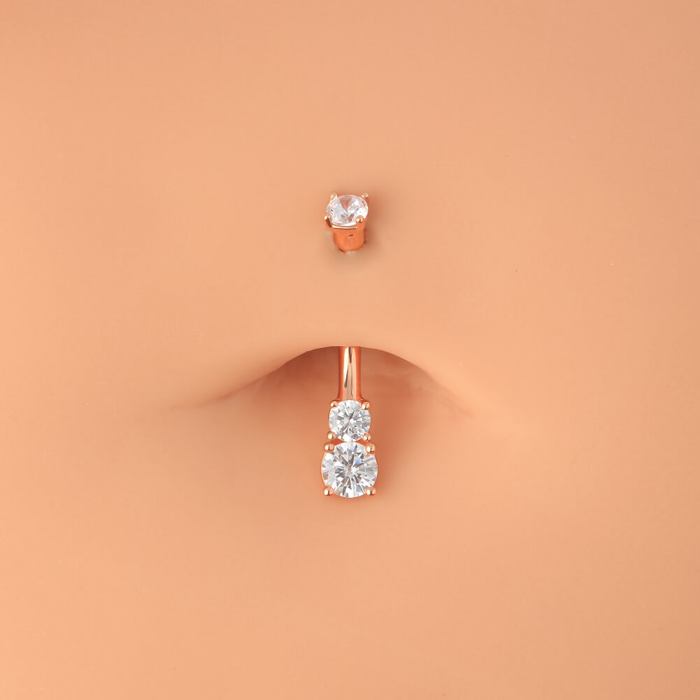 rose gold belly button ring