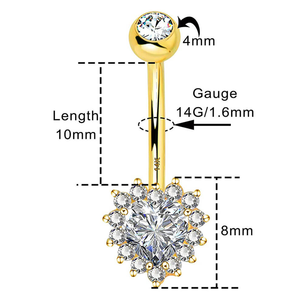 14 gauge belly ring