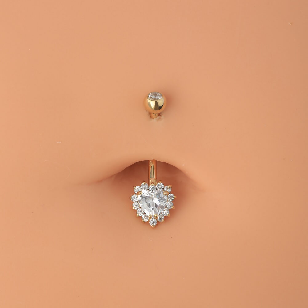 heart belly ring