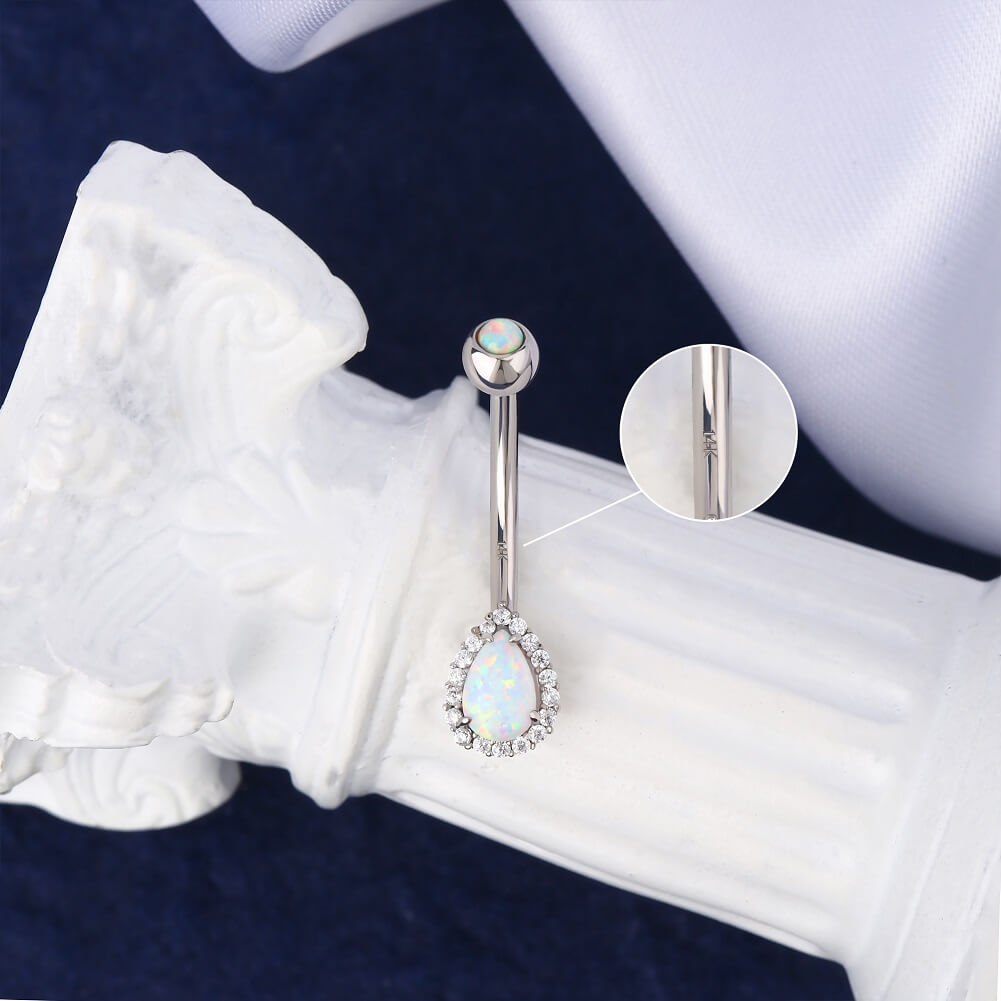 white gold belly button rings - OUFER BODY JEWELRY