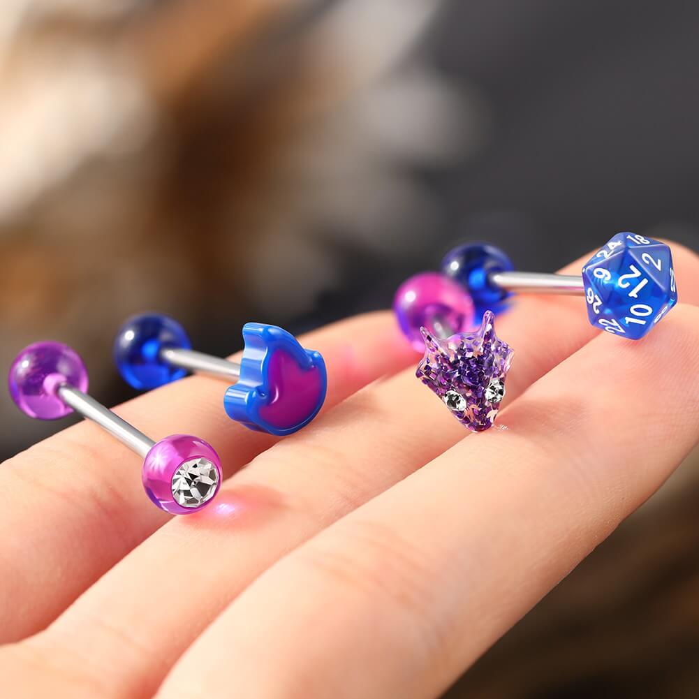 14g cute tongue rings