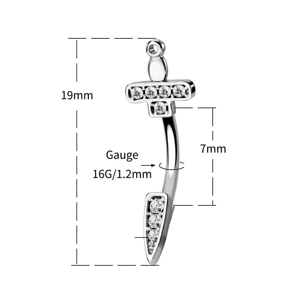 16g sword rook piercing