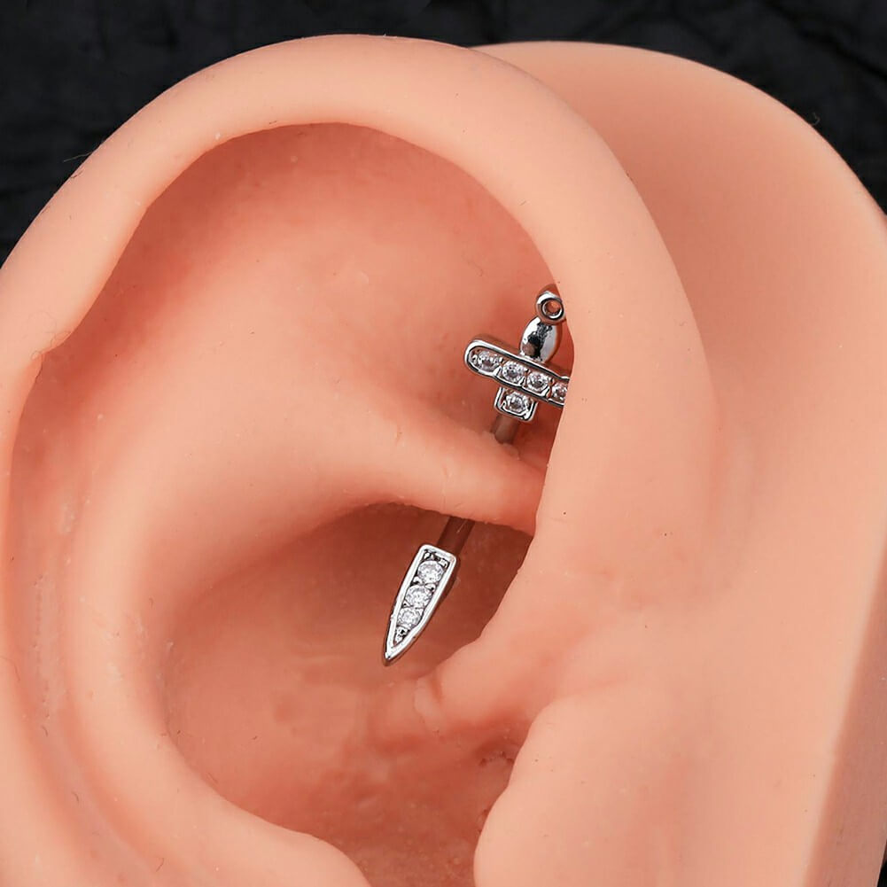 sword rook piercing earring