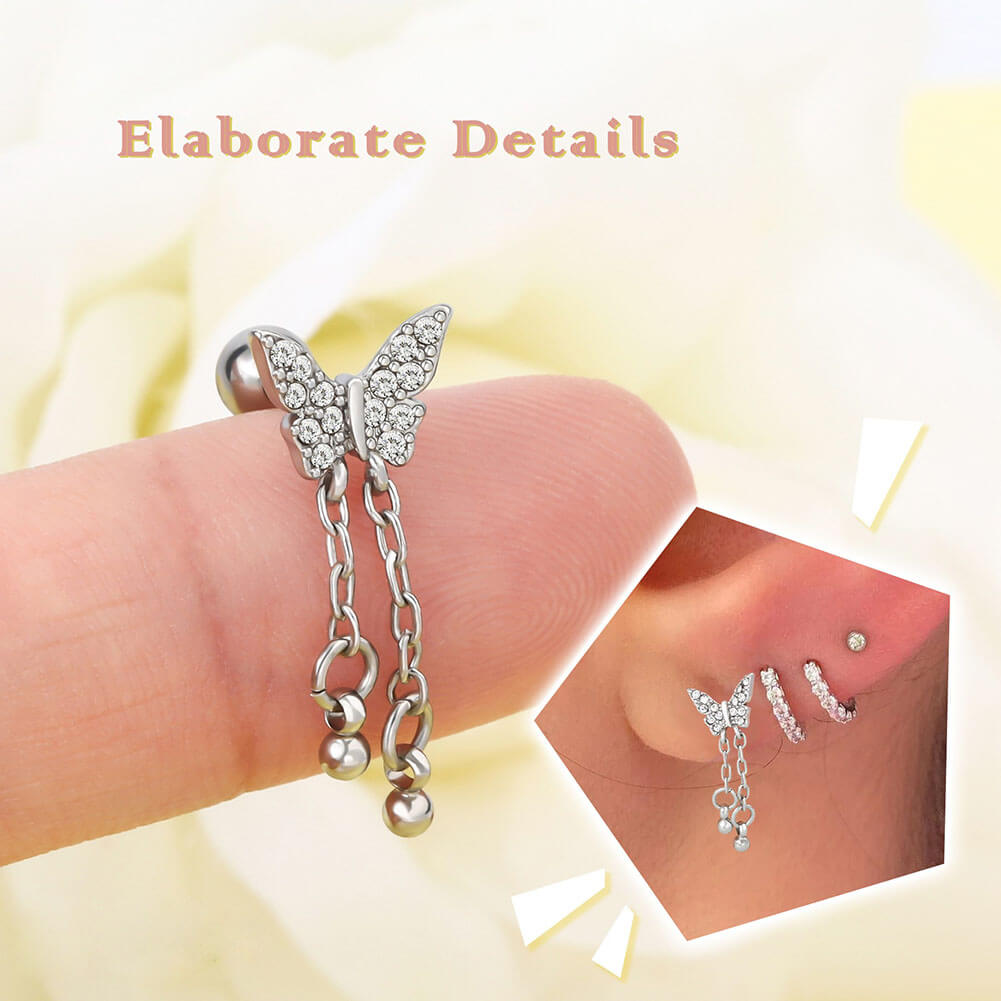 butterfly helix earrings