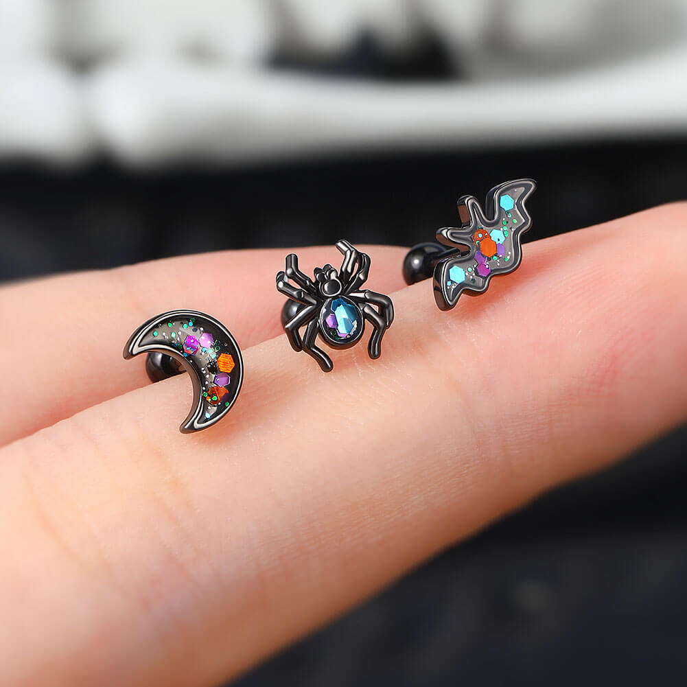 Halloween cartilage earring set