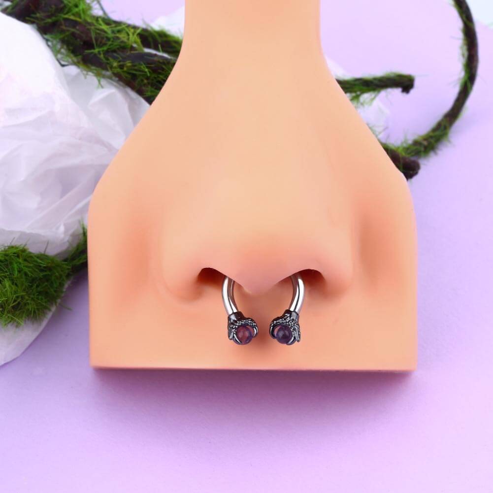 12g dragon claw septum ring