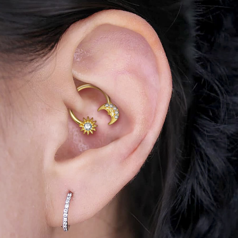 sun and moon daith ring