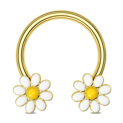 daisy septum horseshoe oufer body jewelry