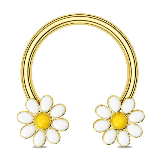 daisy septum horseshoe oufer body jewelry