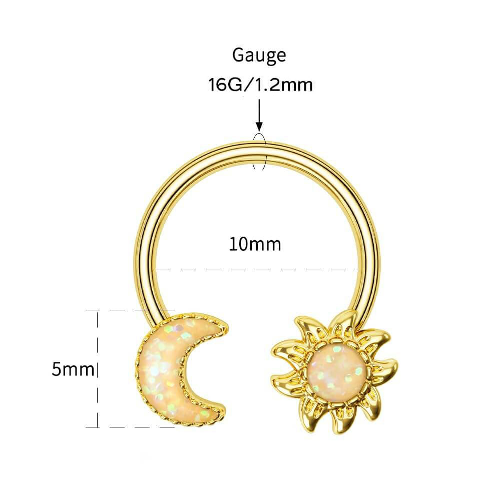 sun and moon septum ring oufer body jewelry