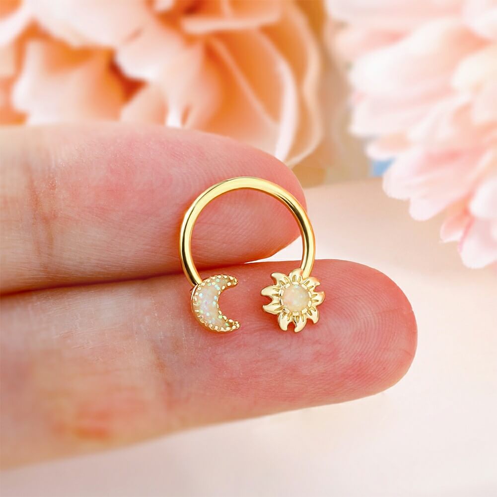 sun and moon septum ring oufer body jewelry