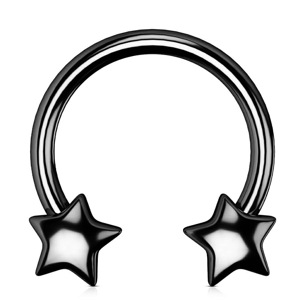 16G 3D Star Shaped Horseshoe Ring