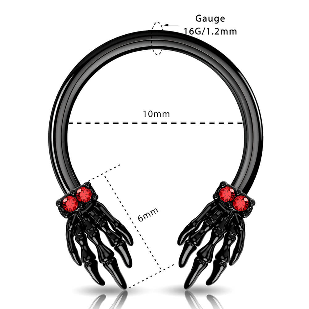 16g black horseshoe septum ring