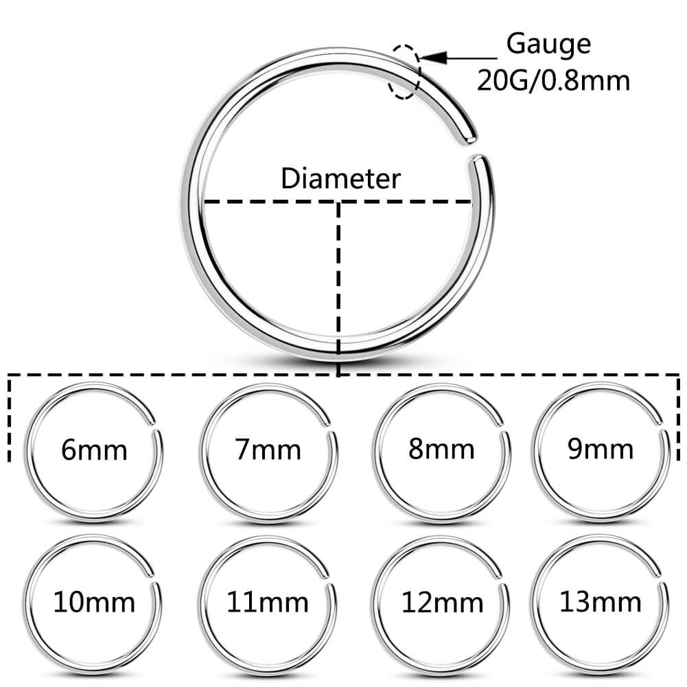 20g seamless nose hoop