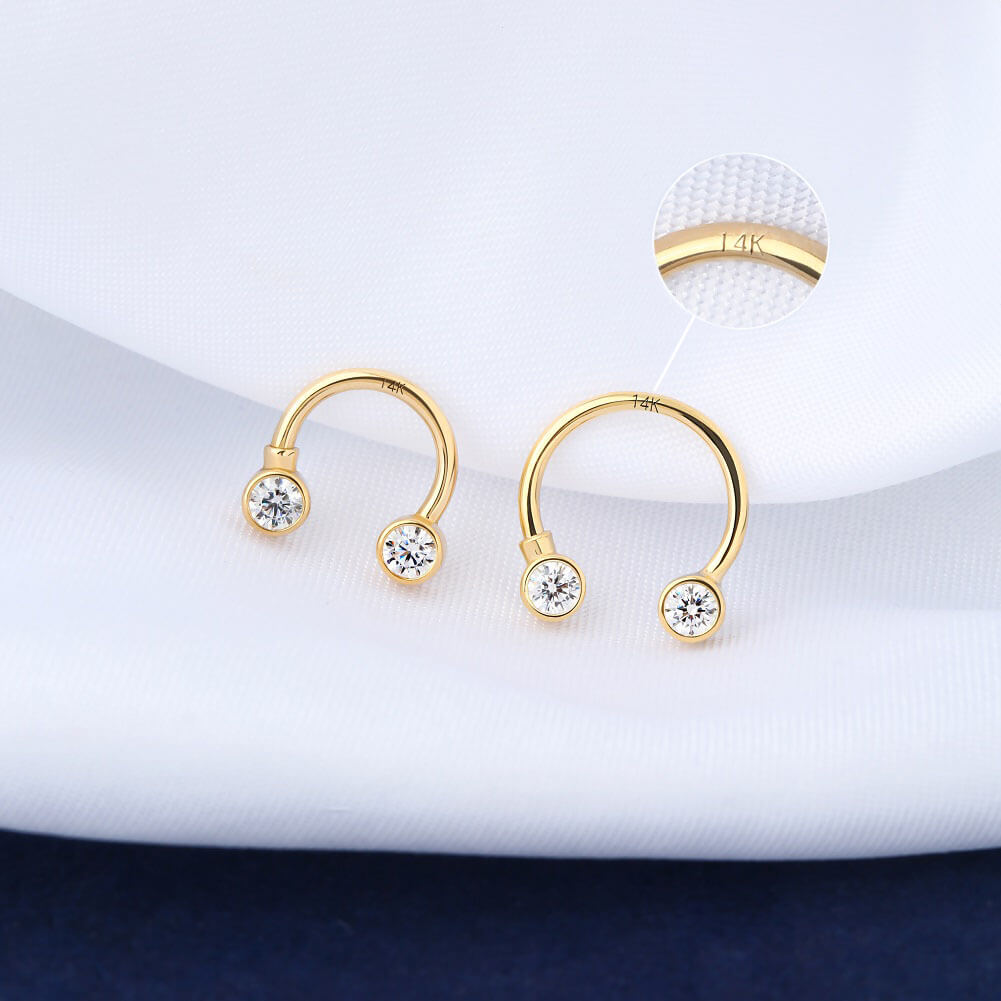 14K solid gold septum ring