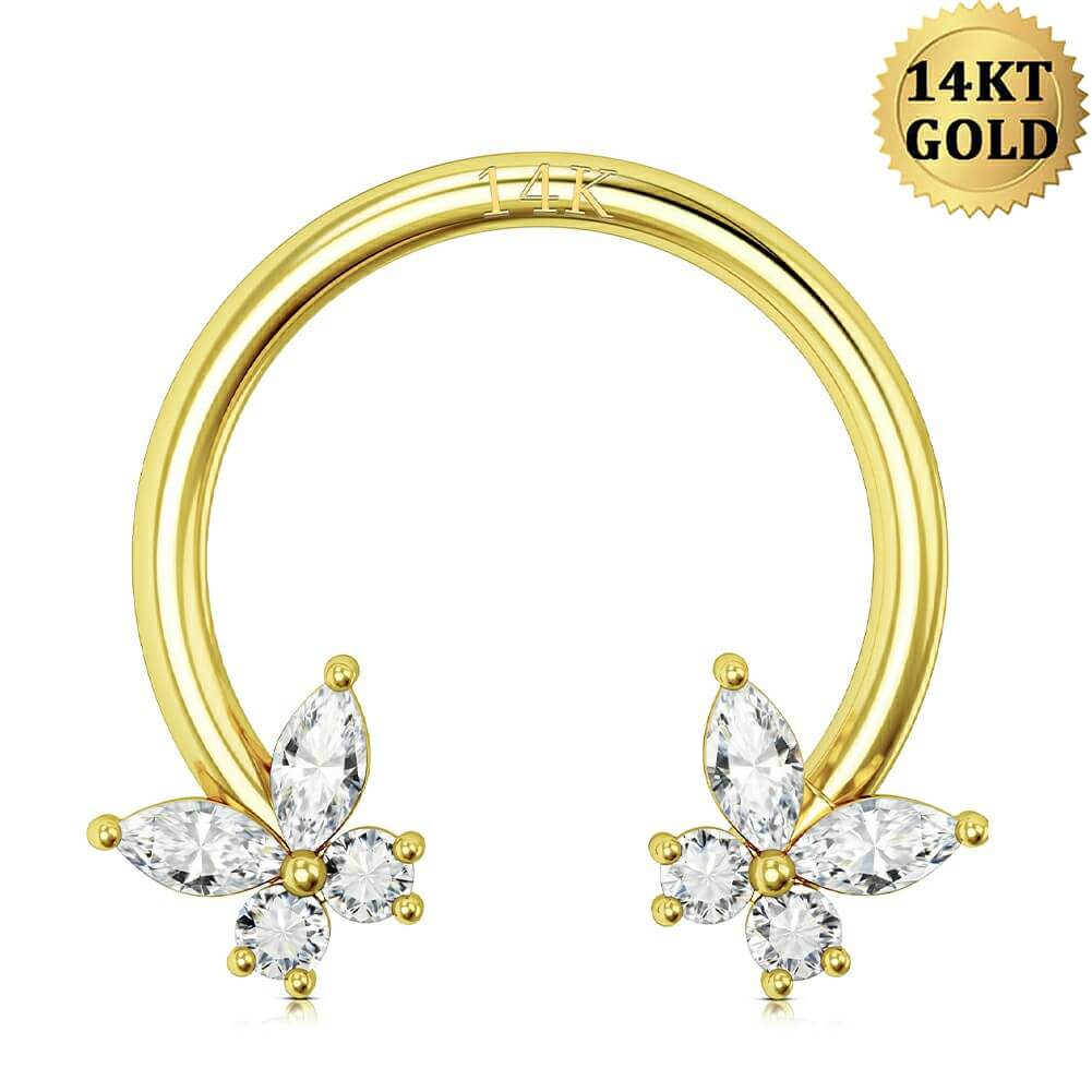 butterfly gold horseshoe septum ring