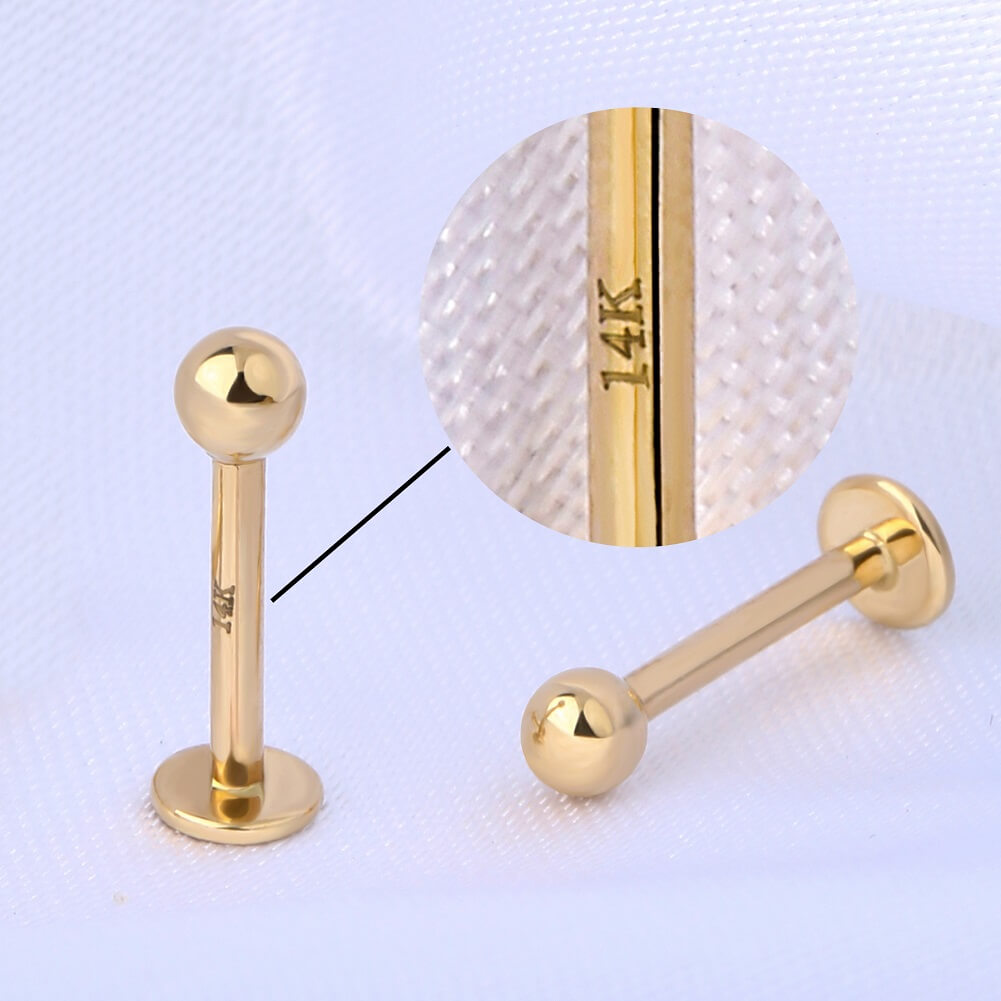 14k gold labret stud