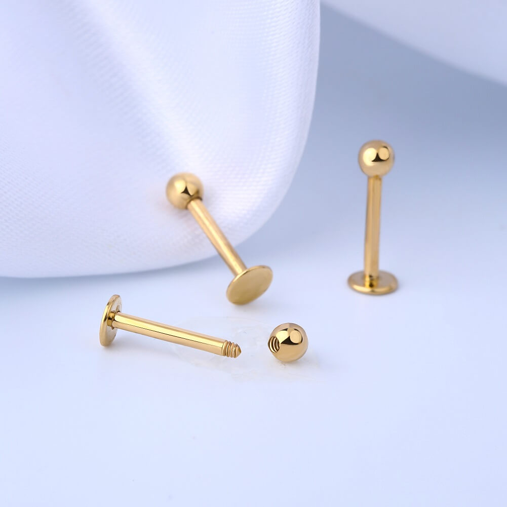 14k gold labret stud