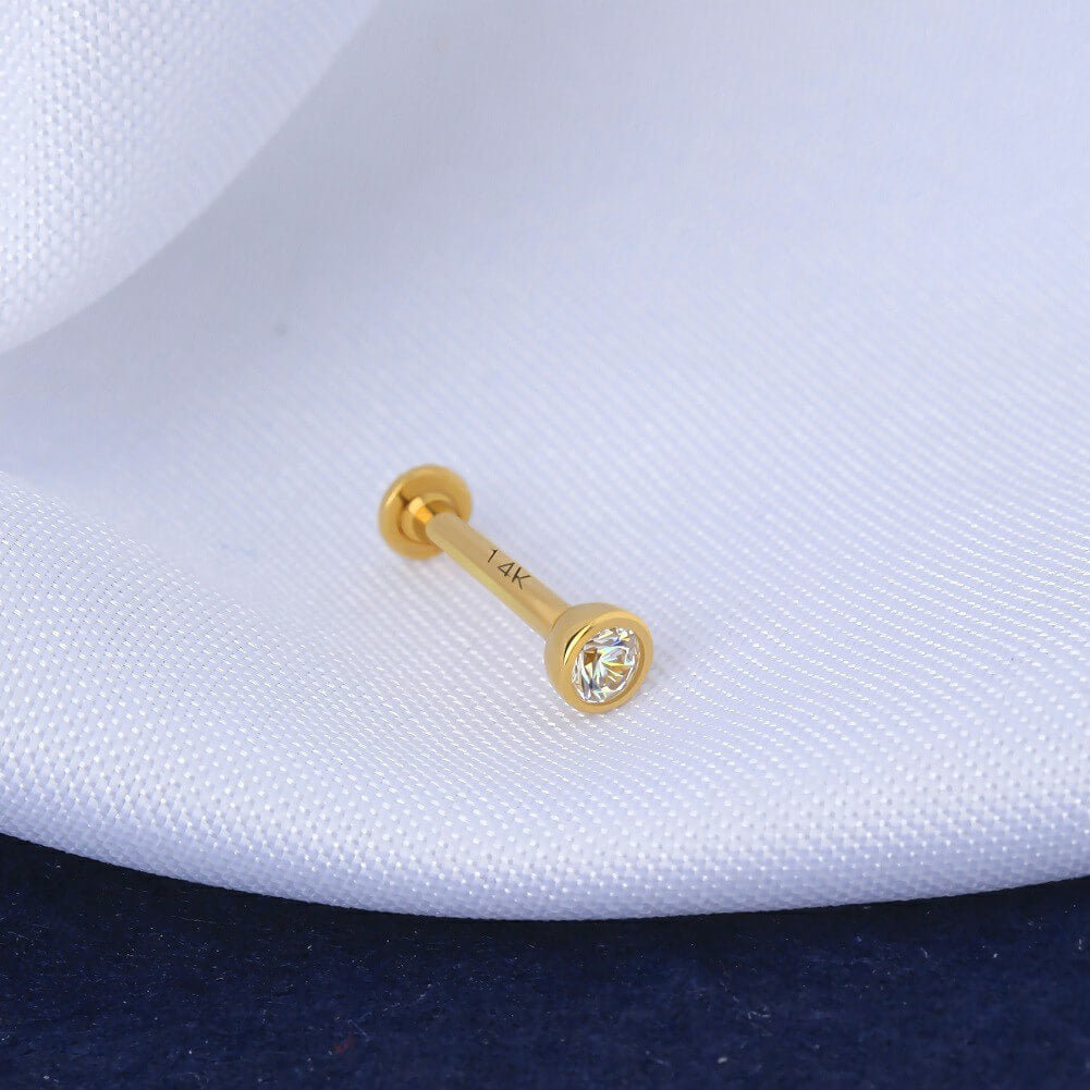 gold labret stud