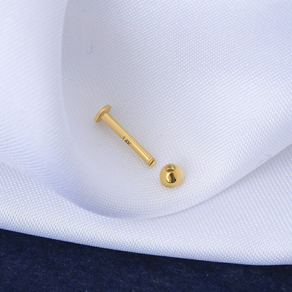 14k gold lip stud 