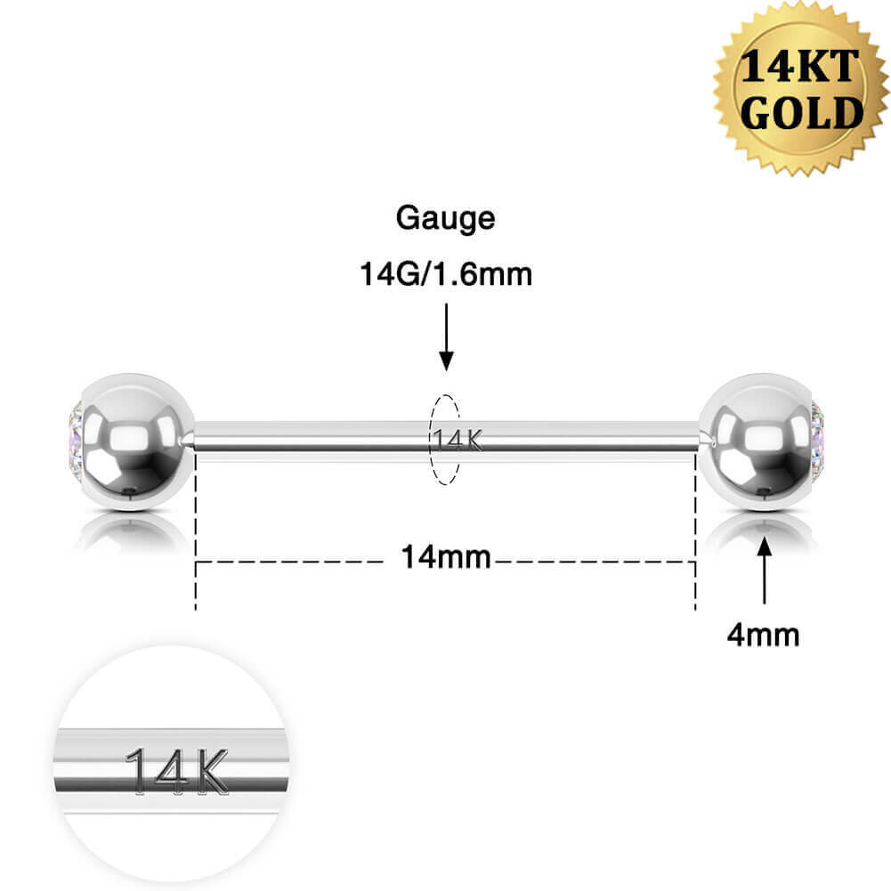 14mm barbell nipple jewelry