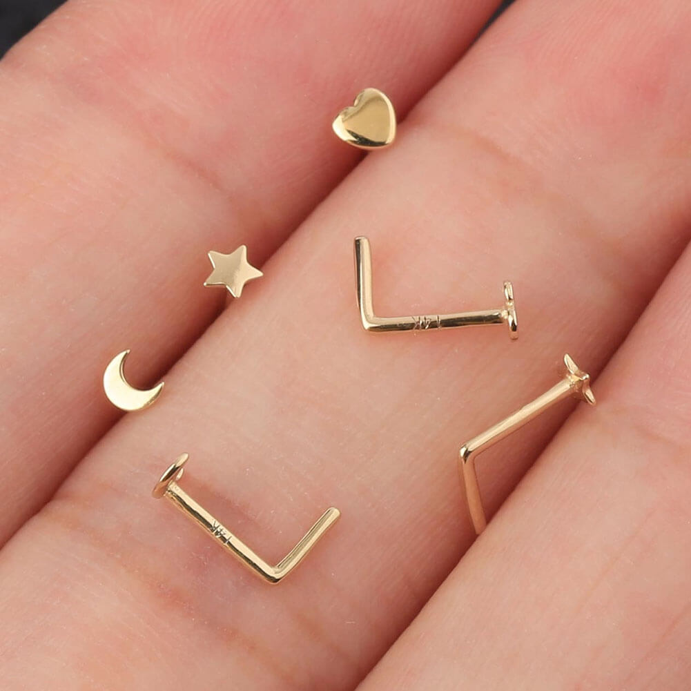 l shaped nose studs