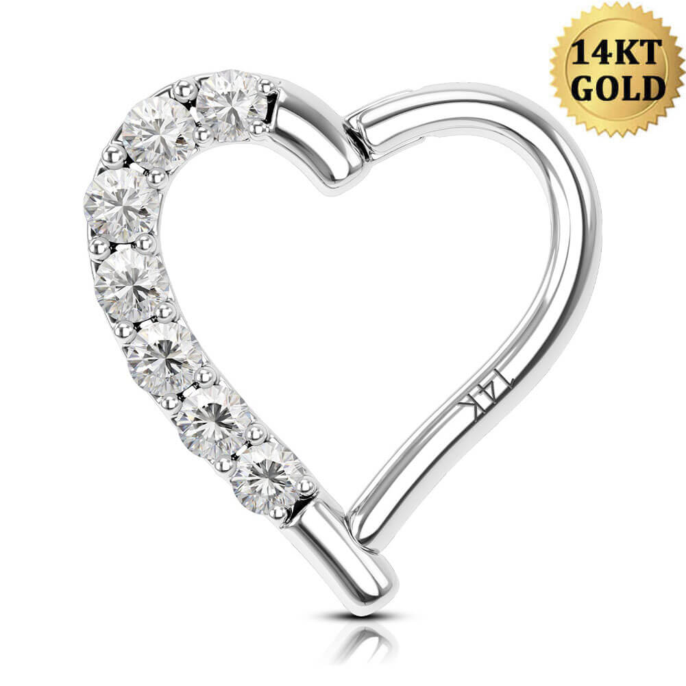 14k heart daith piercing jewelry