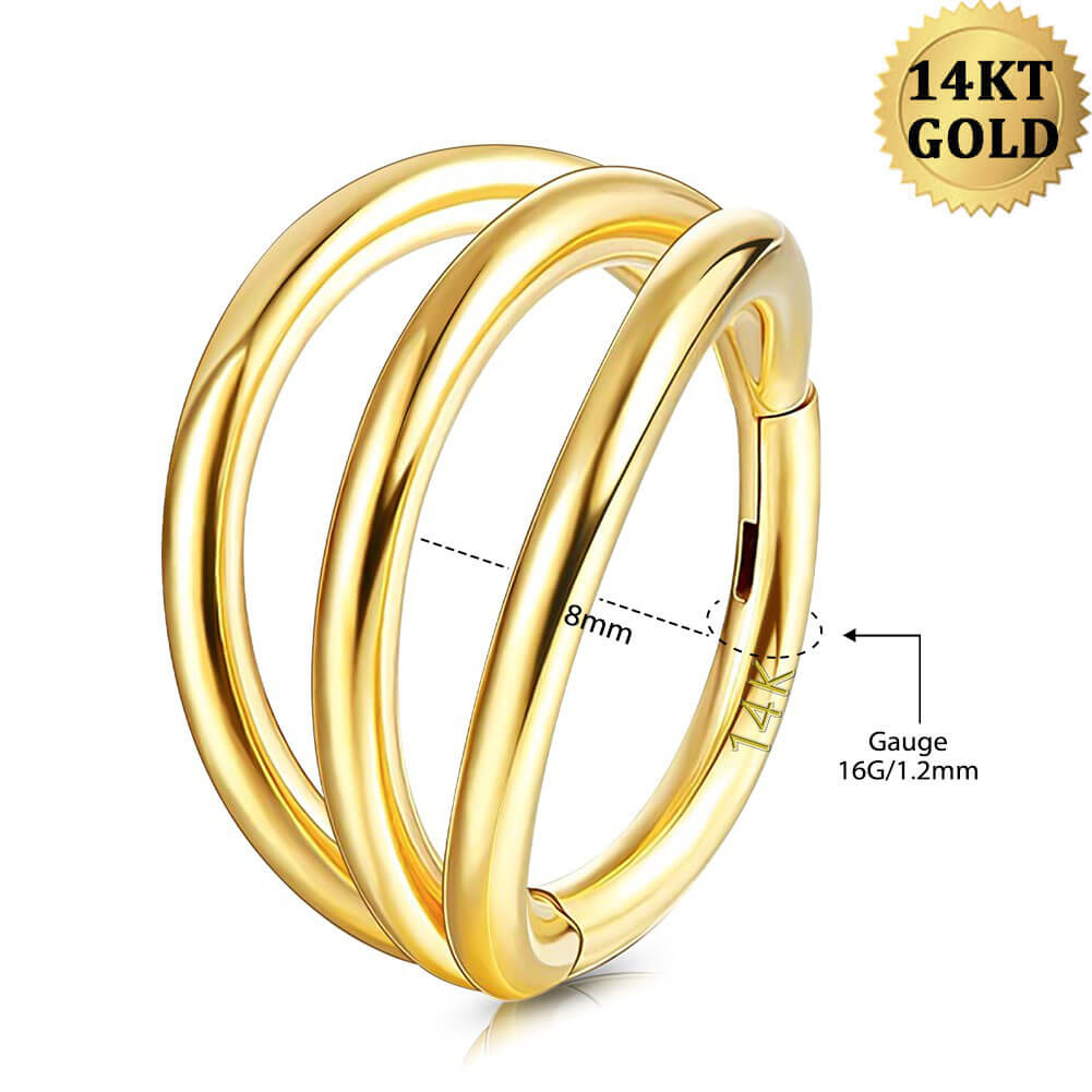 16g 14k gold cartilage hoop