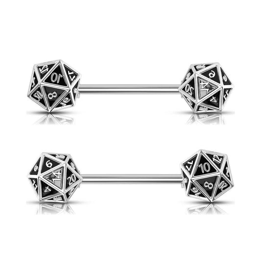 black dice nipple barbell rings