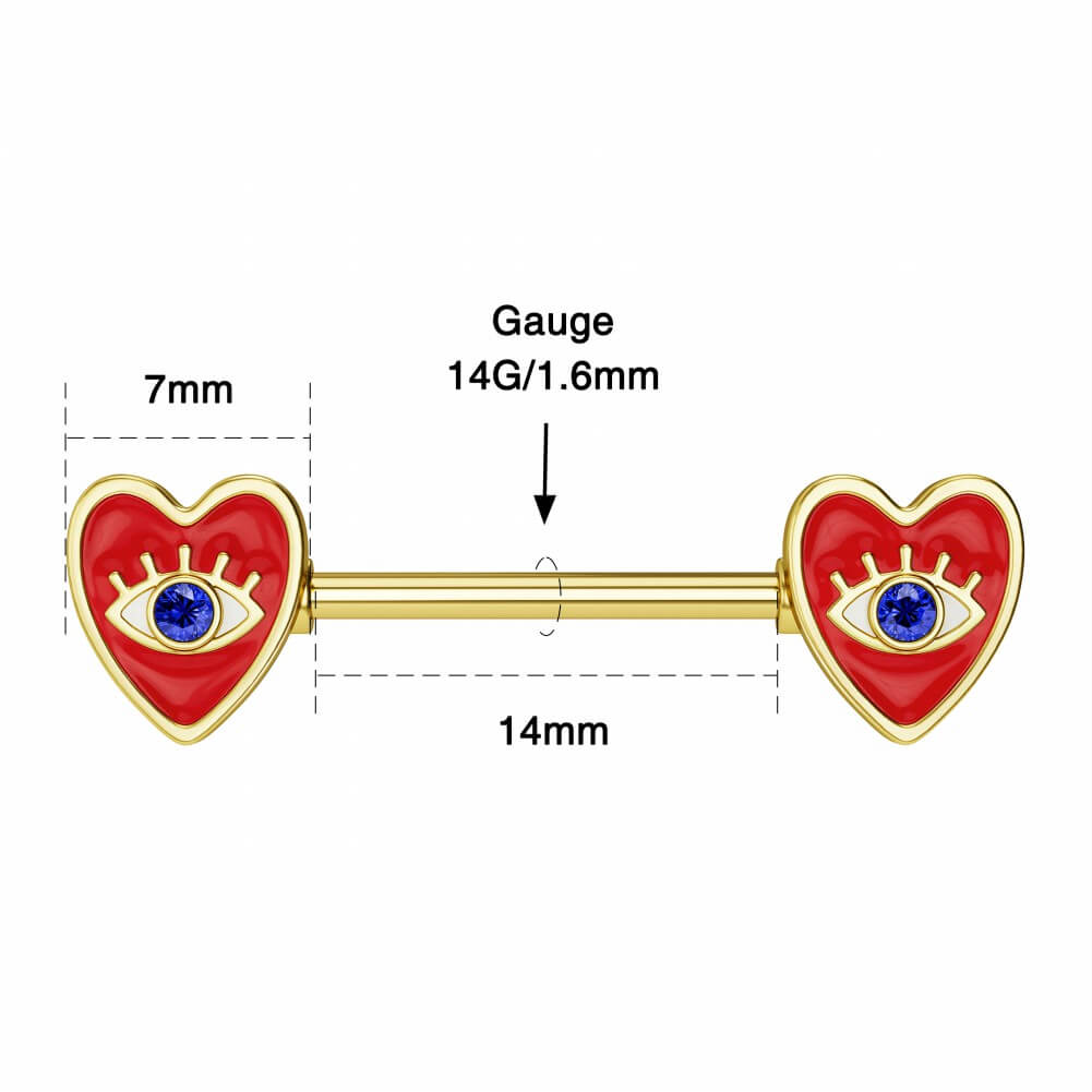 14g heart nipple ring jewelry