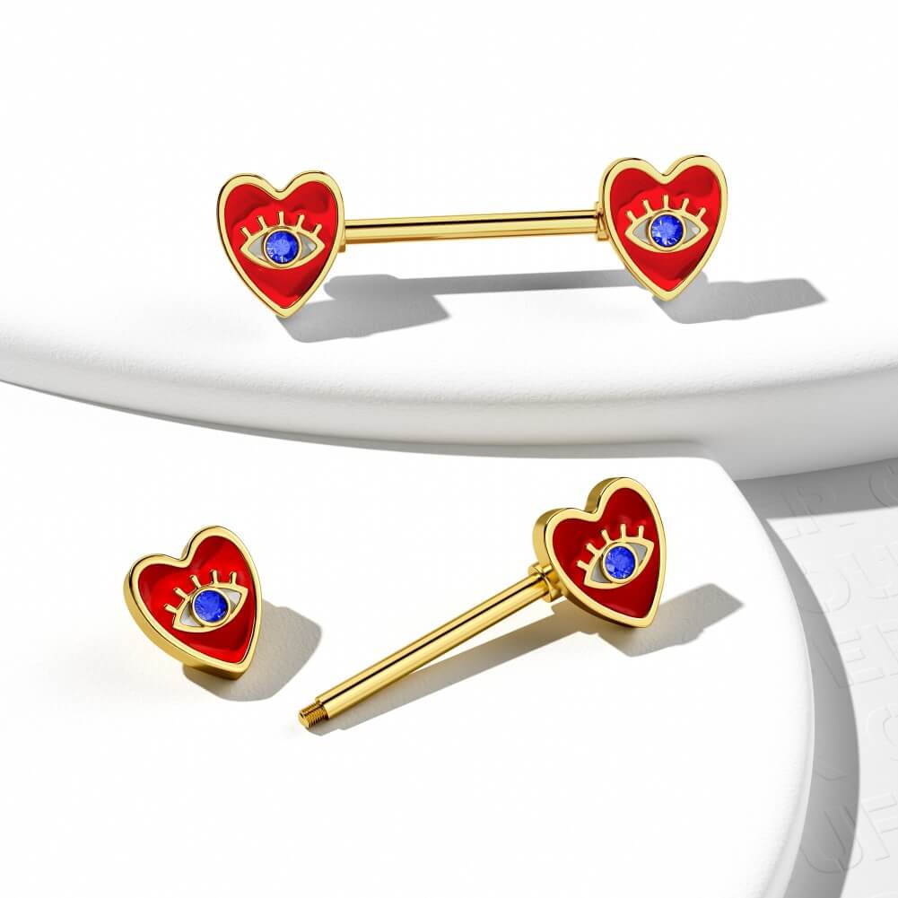 evil eye heart nipple ring jewelry