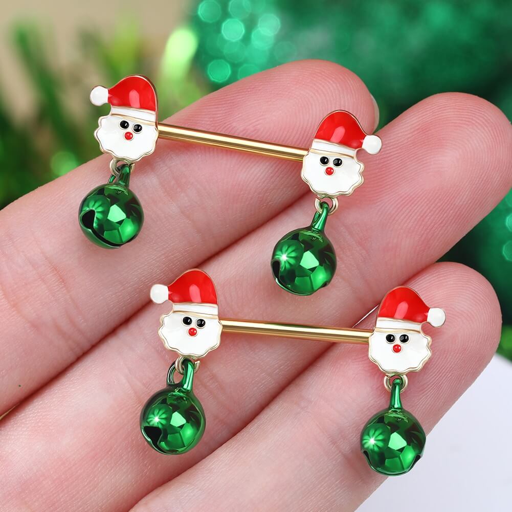 christmas nipple piercings rings