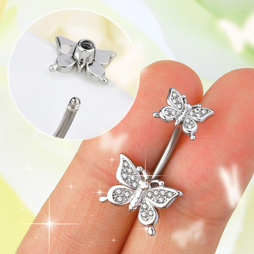 butterfly navel ring