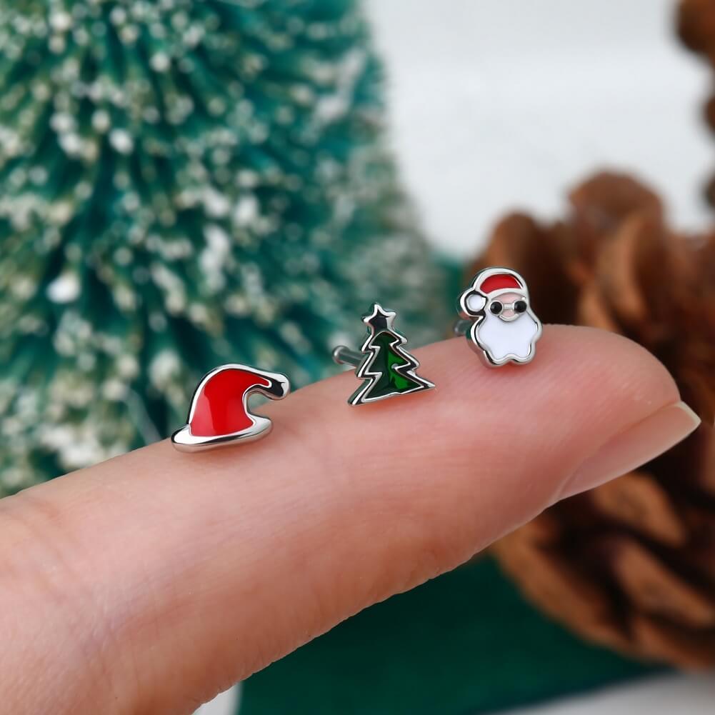 christmas nose stud